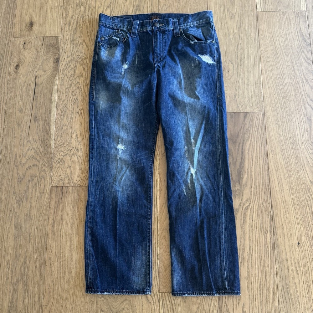 Vintage Rock & Republic Jeans Mens 34x30 Neil Distressed Blue Denim Y2K R510239